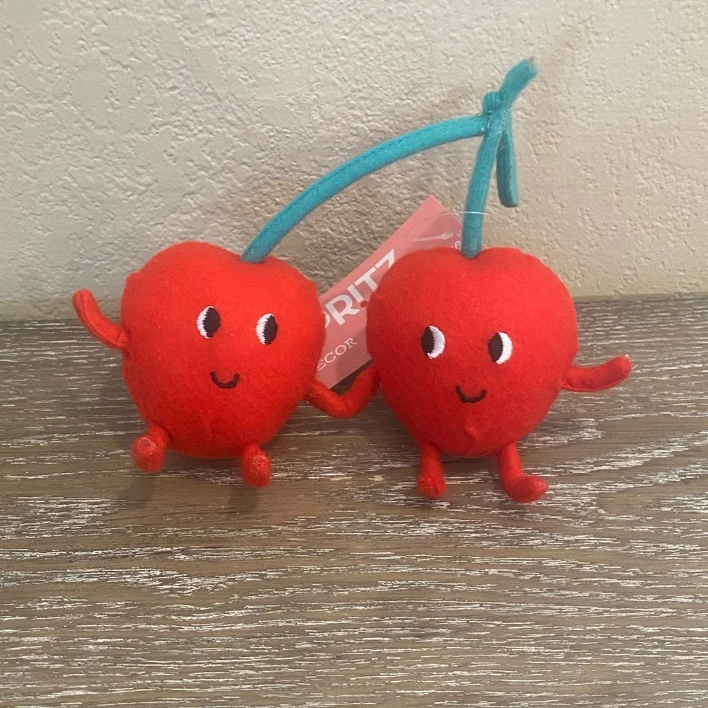 Target Spritz Valentine’s Day Red Cherries Felt Fabric Duo Decoration